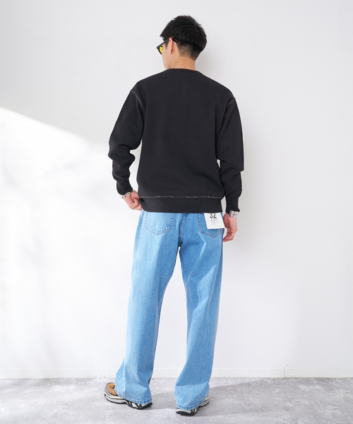 B.C STOCK（ベーセーストック）の「ANTS & ELEPHANTS 2TONE スウェットライクヘンリーネックニット（ニット/セーター・メンズ・ネイビー/ホワイト/ライトグレー/ブラック・MEDIUM/LARGE）」の7枚目の写真