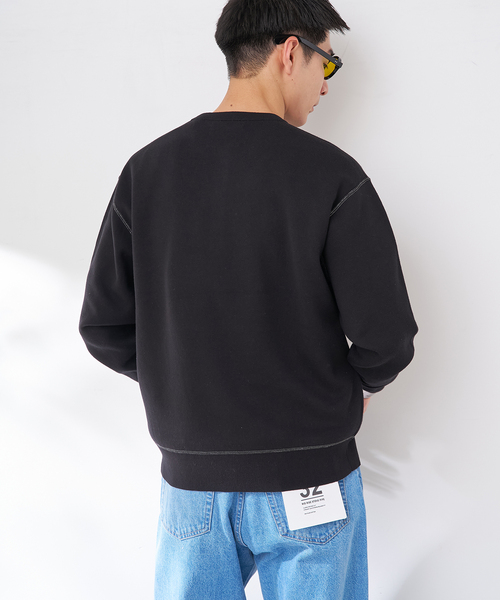 B.C STOCK（ベーセーストック）の「ANTS & ELEPHANTS 2TONE スウェットライクヘンリーネックニット（ニット/セーター・メンズ・ネイビー/ホワイト/ライトグレー/ブラック・MEDIUM/LARGE）」の10枚目の写真