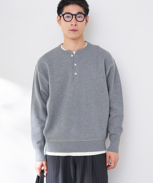 B.C STOCK（ベーセーストック）の「ANTS & ELEPHANTS 2TONE スウェットライクヘンリーネックニット（ニット/セーター・メンズ・ネイビー/ホワイト/ライトグレー/ブラック・MEDIUM/LARGE）」の16枚目の写真
