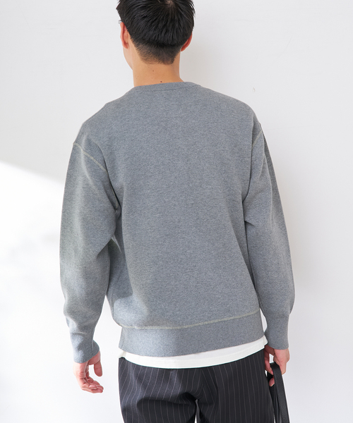 B.C STOCK（ベーセーストック）の「ANTS & ELEPHANTS 2TONE スウェットライクヘンリーネックニット（ニット/セーター・メンズ・ネイビー/ホワイト/ライトグレー/ブラック・MEDIUM/LARGE）」の18枚目の写真
