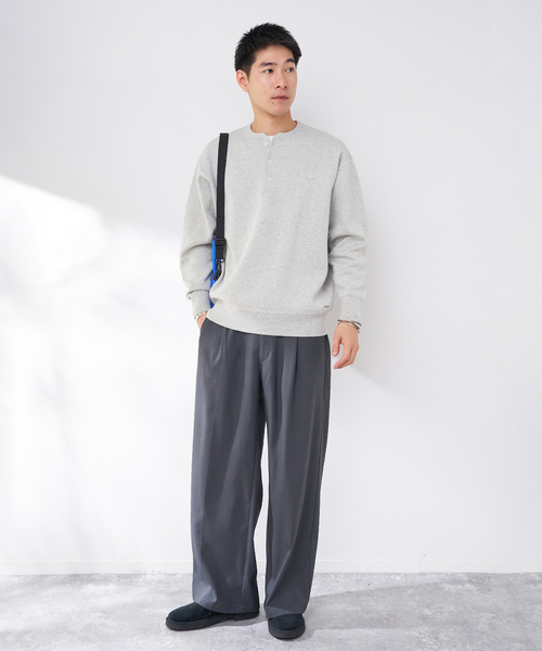 B.C STOCK（ベーセーストック）の「ANTS & ELEPHANTS 2TONE スウェットライクヘンリーネックニット（ニット/セーター・メンズ・ネイビー/ホワイト/ライトグレー/ブラック・MEDIUM/LARGE）」の19枚目の写真