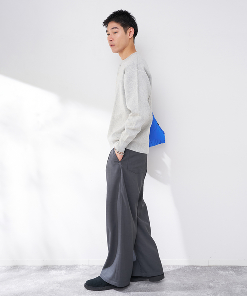 B.C STOCK（ベーセーストック）の「ANTS & ELEPHANTS 2TONE スウェットライクヘンリーネックニット（ニット/セーター・メンズ・ネイビー/ホワイト/ライトグレー/ブラック・MEDIUM/LARGE）」の20枚目の写真