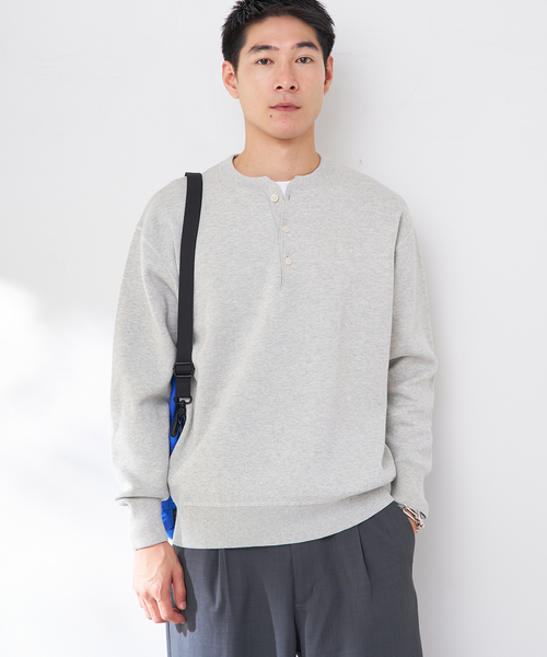 B.C STOCK（ベーセーストック）の「ANTS & ELEPHANTS 2TONE スウェットライクヘンリーネックニット（ニット/セーター・メンズ・ネイビー/ホワイト/ライトグレー/ブラック・MEDIUM/LARGE）」の22枚目の写真