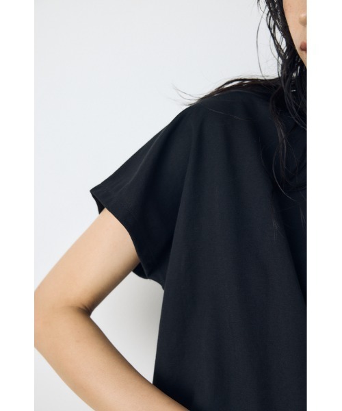 AZUL by moussy(アズールバイマウジー)の「【接触冷感】ひんやり♪裾レースドッキングトップス 春服 夏服 秋服 レイヤード 体系カバー お尻まで隠れる【身長/骨格別着用画像あり】(Tシャツ/カットソー・レディース・オフホワイト/ブラウン/ブラック・FREE)」の18枚目の写真