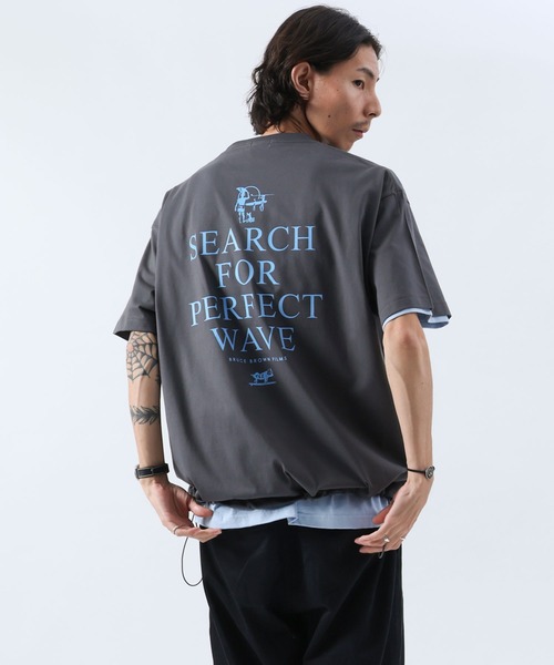 The Endless Summer（エンドレスサマー）の「【WEB / FLAG SHOP限定】TES LOCAL CREW RELAX FIT T-SHIRT /オーバーサイズ・半袖T（Tシャツ/カットソー・メンズ・チャコール/ブラック/ブラウン/ネイビー/アイボリー/ホワイト・LARGE/MEDIUM/X-LARGE）」の5枚目の写真