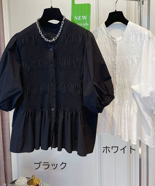 shoppinggo(ショッピングゴー)の「ブラウス シャツ レディース トップス 白ブラウス オフィスブラウス 韓国風(シャツ/ブラウス・レディース・ブラック/ホワイト・L/M)」の4枚目の写真