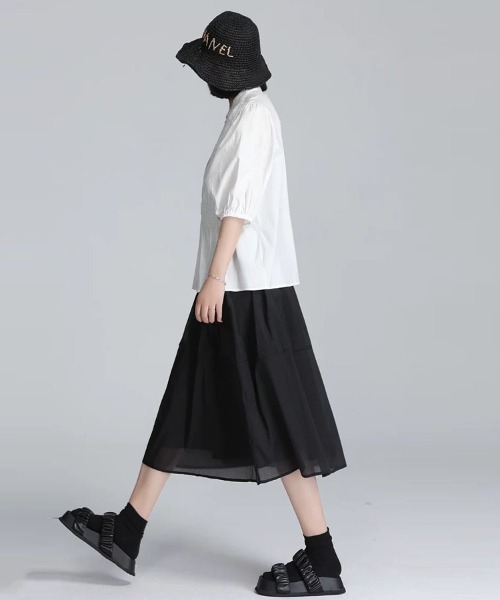 shoppinggo(ショッピングゴー)の「ブラウス シャツ レディース トップス 白ブラウス オフィスブラウス 韓国風(シャツ/ブラウス・レディース・ブラック/ホワイト・L/M)」の14枚目の写真