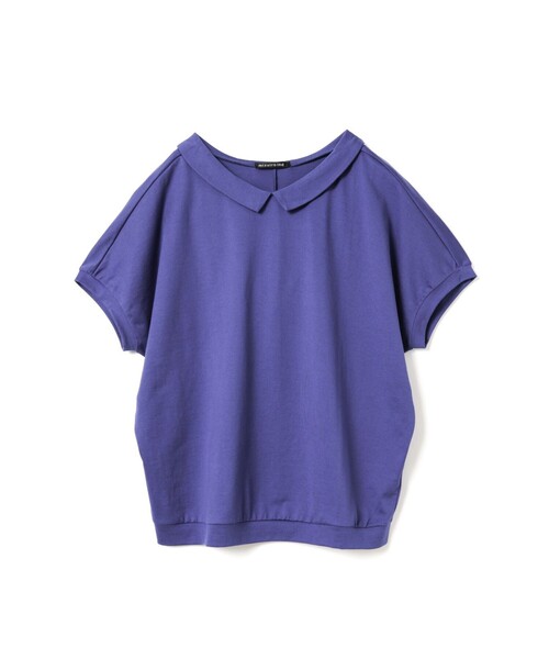 mizuiroind(ミズイロインド)の「mizuiro ind シャツカラードルマンプルオーバー(Tシャツ/カットソー・レディース・ブラック/ライトグレー/ブルー/チャコールグレー/オフホワイト・FREE)」の5枚目の写真