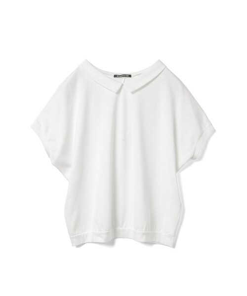 mizuiroind(ミズイロインド)の「mizuiro ind シャツカラードルマンプルオーバー(Tシャツ/カットソー・レディース・ブラック/ライトグレー/ブルー/チャコールグレー/オフホワイト・FREE)」の6枚目の写真