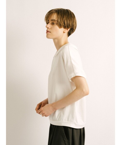 mizuiroind(ミズイロインド)の「mizuiro ind シャツカラードルマンプルオーバー(Tシャツ/カットソー・レディース・ブラック/ライトグレー/ブルー/チャコールグレー/オフホワイト・FREE)」の13枚目の写真