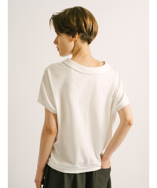 mizuiroind(ミズイロインド)の「mizuiro ind シャツカラードルマンプルオーバー(Tシャツ/カットソー・レディース・ブラック/ライトグレー/ブルー/チャコールグレー/オフホワイト・FREE)」の14枚目の写真