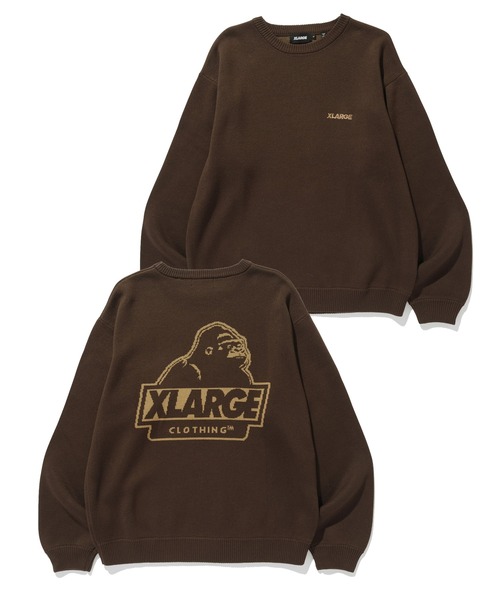 XLARGE（エクストララージ）の「OG CREWNECK SWEATER（ニット/セーター・メンズ・ブラウン/ネイビー/ブラック・XL/L/M/S）」の3枚目の写真