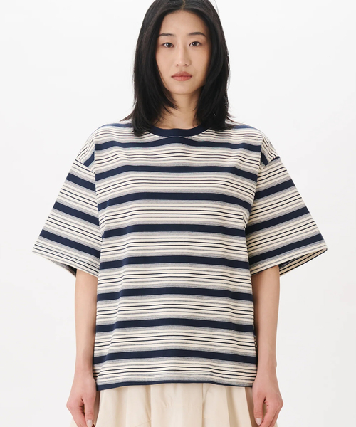 WISM(ウィズム)の「Estudio Niksen / エストゥディオ・ニクセン Signature Cropped Tee st(Tシャツ/カットソー・メンズ・ブルー・2/1)」の4枚目の写真