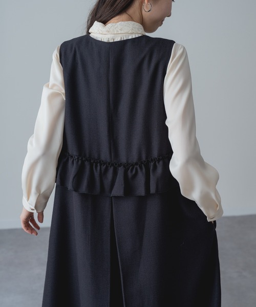 refinedworks（リファインドワークス）の「【refinedworks】360度美シルエット！ バックフリル Vネック ジャンパー スカート（ジャンパースカート・レディース・グレー/ブラック・FREE）」の21枚目の写真