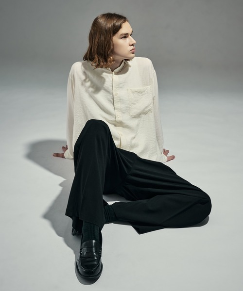 WETTEMPT（ウィテンプト）の「RAYON NYLON SHEER STRIPE L/S SHIRT / レーヨンナイロンシアーストライプL/Sシャツ（シャツ/ブラウス・メンズ・ブラック/アイボリー・LARGE/MEDIUM/SMALL）」の17枚目の写真