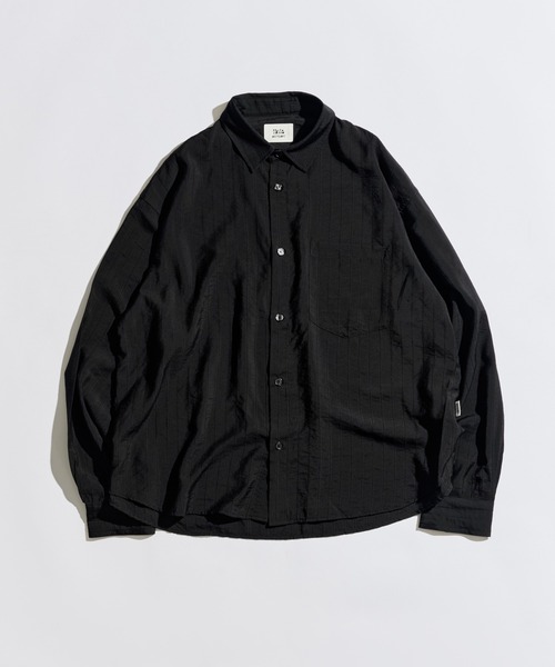 WETTEMPT（ウィテンプト）の「RAYON NYLON SHEER STRIPE L/S SHIRT / レーヨンナイロンシアーストライプL/Sシャツ（シャツ/ブラウス・メンズ・ブラック/アイボリー・LARGE/MEDIUM/SMALL）」の19枚目の写真