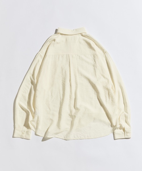 WETTEMPT（ウィテンプト）の「RAYON NYLON SHEER STRIPE L/S SHIRT / レーヨンナイロンシアーストライプL/Sシャツ（シャツ/ブラウス・メンズ・ブラック/アイボリー・LARGE/MEDIUM/SMALL）」の4枚目の写真