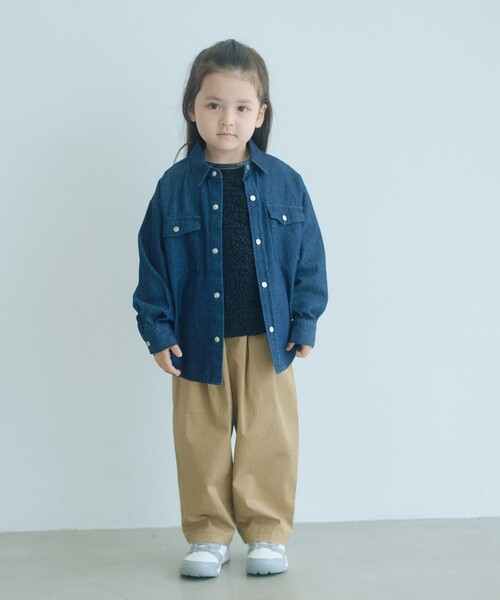 green label relaxing（グリーンレーベルリラクシング）の「ライト ツイル ツータック パンツ / キッズ 100cm-130cm（チノパンツ・キッズ・ネイビー/オリーブ/ベージュ・120cm/130cm/100cm/110cm）」の15枚目の写真