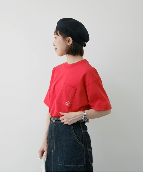 PAR ICI(パーリッシィ)の「I'm feeling snackyポッケ刺繍BIG Tシャツ(Tシャツ/カットソー・レディース・マスタード/レッド・FREE)」の12枚目の写真