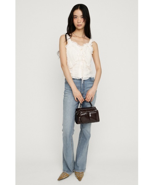 SLY(スライ)の「SHEER SQUEEZE CAMI TOPS シアースクイーズキャミトップス 夏服 秋服(キャミソール・レディース・アイボリー/マルチ・FREE)」の4枚目の写真