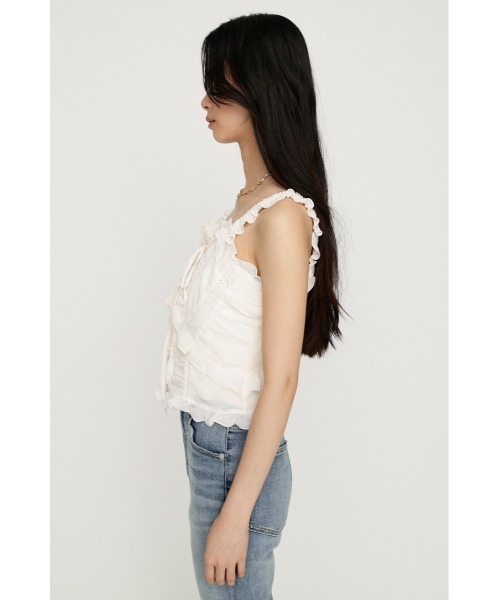 SLY(スライ)の「SHEER SQUEEZE CAMI TOPS シアースクイーズキャミトップス 夏服 秋服(キャミソール・レディース・アイボリー/マルチ・FREE)」の7枚目の写真