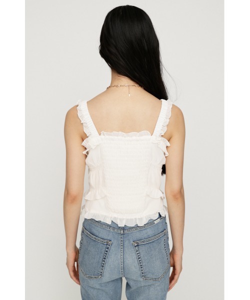 SLY(スライ)の「SHEER SQUEEZE CAMI TOPS シアースクイーズキャミトップス 夏服 秋服(キャミソール・レディース・アイボリー/マルチ・FREE)」の8枚目の写真