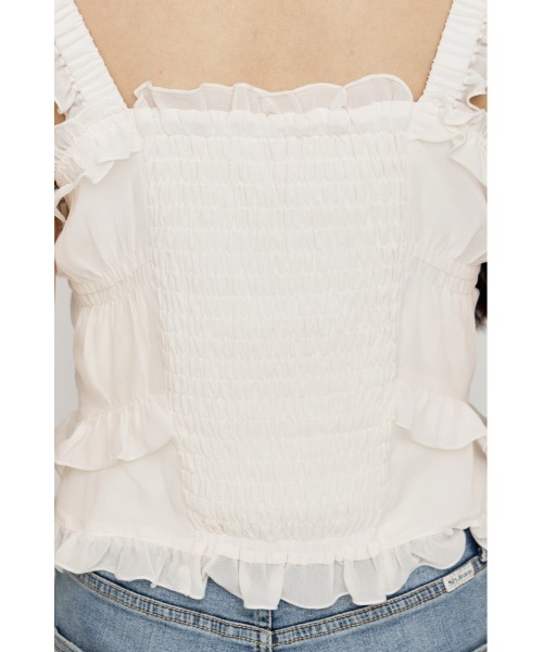 SLY(スライ)の「SHEER SQUEEZE CAMI TOPS シアースクイーズキャミトップス 夏服 秋服(キャミソール・レディース・アイボリー/マルチ・FREE)」の10枚目の写真
