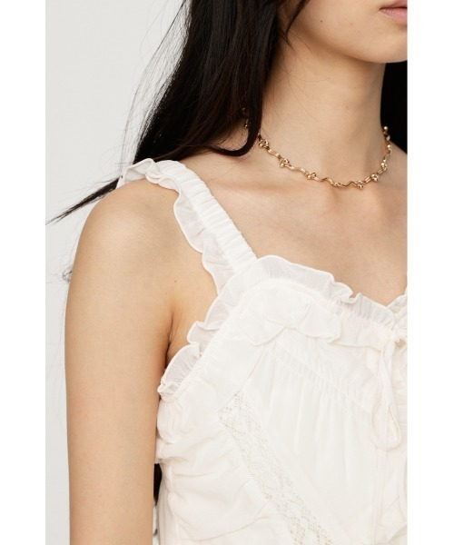 SLY(スライ)の「SHEER SQUEEZE CAMI TOPS シアースクイーズキャミトップス 夏服 秋服(キャミソール・レディース・アイボリー/マルチ・FREE)」の11枚目の写真