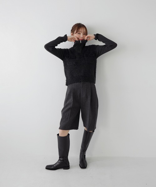 AMUU. PRECIEUSE(アムープレシューズ)の「ミックスフェザーポケットベスト(ベスト・レディース・ブラウン/ブラック/グレー・FREE)」の19枚目の写真