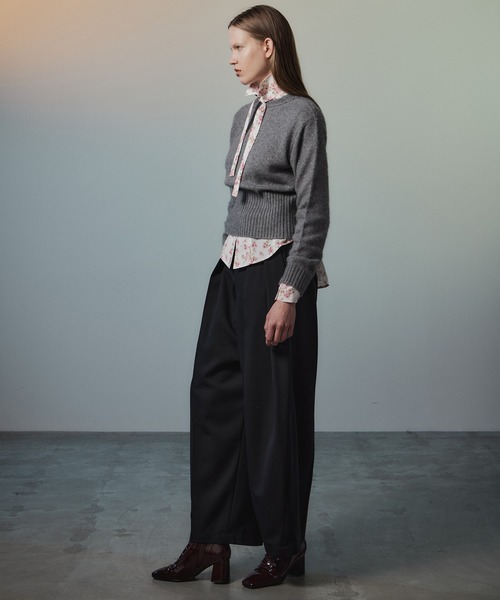 MAISON SPECIAL(メゾンスペシャル)の「【2026Autumn PRE-ORDER】Raccoon Blend 2-Way Front Button Pullover/ラクーンブレンド2WAYフロントボタンPO(ニット/セーター・レディース・ブラック/パープル/グレー/ライム・FREE)」の6枚目の写真