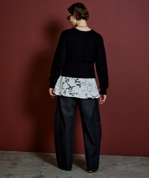 MAISON SPECIAL(メゾンスペシャル)の「【2026Autumn PRE-ORDER】Raccoon Blend 2-Way Front Button Pullover/ラクーンブレンド2WAYフロントボタンPO(ニット/セーター・レディース・ブラック/パープル/グレー/ライム・FREE)」の14枚目の写真