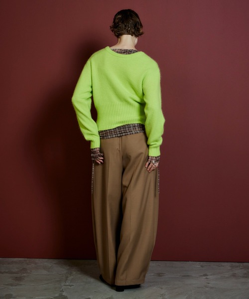 MAISON SPECIAL(メゾンスペシャル)の「【2026Autumn PRE-ORDER】Raccoon Blend 2-Way Front Button Pullover/ラクーンブレンド2WAYフロントボタンPO(ニット/セーター・レディース・ブラック/パープル/グレー/ライム・FREE)」の21枚目の写真