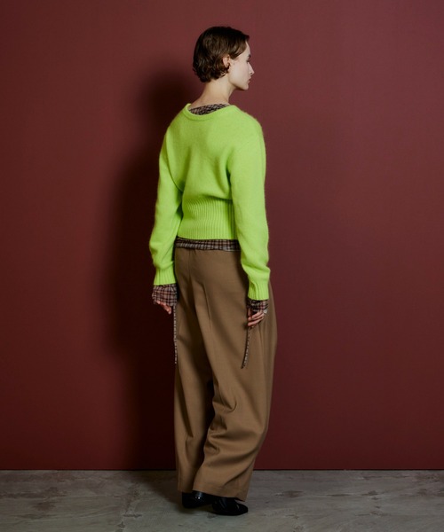 MAISON SPECIAL(メゾンスペシャル)の「【2026Autumn PRE-ORDER】Raccoon Blend 2-Way Front Button Pullover/ラクーンブレンド2WAYフロントボタンPO(ニット/セーター・レディース・ブラック/パープル/グレー/ライム・FREE)」の22枚目の写真