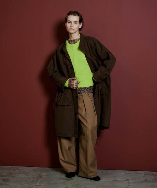 MAISON SPECIAL(メゾンスペシャル)の「【2026Autumn PRE-ORDER】Raccoon Blend 2-Way Front Button Pullover/ラクーンブレンド2WAYフロントボタンPO(ニット/セーター・レディース・ブラック/パープル/グレー/ライム・FREE)」の18枚目の写真