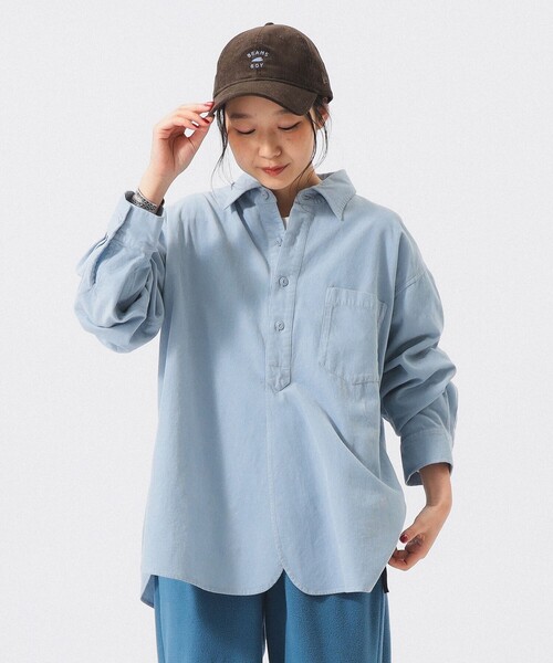 BEAMS BOY(ビームスボーイ)の「コード ワーク シャツ(シャツ/ブラウス・レディース・ダークグリーン/サックスブルー/ホワイト系その他7/ブラウン・1/2/0)」の4枚目の写真