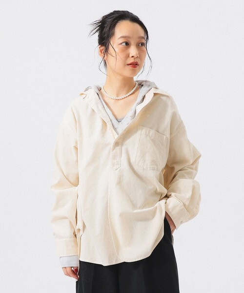BEAMS BOY(ビームスボーイ)の「コード ワーク シャツ(シャツ/ブラウス・レディース・ダークグリーン/サックスブルー/ホワイト系その他7/ブラウン・1/2/0)」の8枚目の写真
