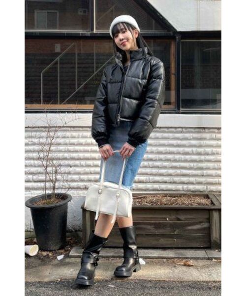 LEFTSEOUL（レフトソウル）の「シンセティックレザーショートパディング[ブラック]（ダウンジャケット/コート・レディース・その他・MEDIUM/SMALL）」の6枚目の写真