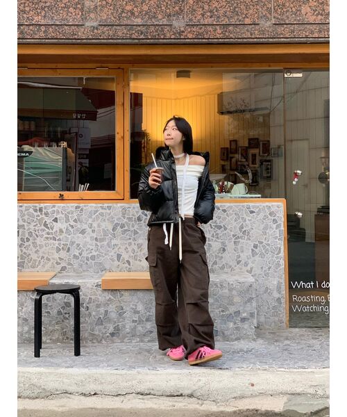 LEFTSEOUL（レフトソウル）の「シンセティックレザーショートパディング[ブラック]（ダウンジャケット/コート・レディース・その他・MEDIUM/SMALL）」の7枚目の写真