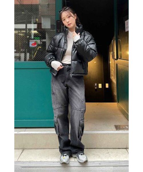 LEFTSEOUL（レフトソウル）の「シンセティックレザーショートパディング[ブラック]（ダウンジャケット/コート・レディース・その他・MEDIUM/SMALL）」の10枚目の写真