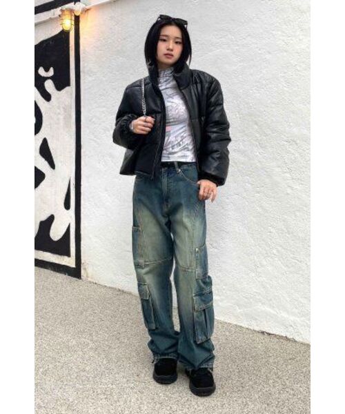 LEFTSEOUL（レフトソウル）の「シンセティックレザーショートパディング[ブラック]（ダウンジャケット/コート・レディース・その他・MEDIUM/SMALL）」の11枚目の写真