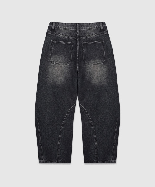 ANOLORCODE(アノローコード)の「ブルーニ カーブド デニムパンツ (ブラックデニム)(デニムパンツ・レディース・その他・SMALL/MEDIUM/LARGE)」の3枚目の写真