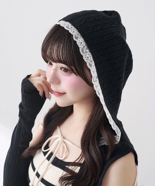 Belle Charme（ベルシャルム）の「【Belle Charme】Arm Warmers　Knit　Onepiece（ワンピース・レディース・ベージュ/ブラック/オフホワイト・FREE）」の9枚目の写真