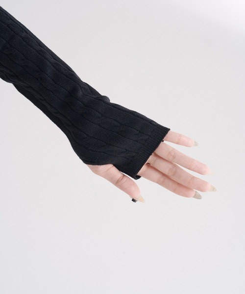 Belle Charme（ベルシャルム）の「【Belle Charme】Arm Warmers　Knit　Onepiece（ワンピース・レディース・ベージュ/ブラック/オフホワイト・FREE）」の16枚目の写真