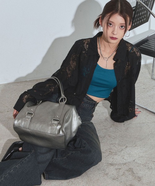 PAGEBOY（ページボーイ）の「WZIPボストンバッグ【500mlペットボトル収納可能/2WAY】（ボストンバッグ・レディース・ブラック/ブロンズ・FREE）」の6枚目の写真