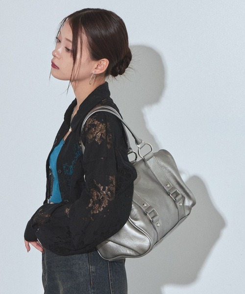 PAGEBOY（ページボーイ）の「WZIPボストンバッグ【500mlペットボトル収納可能/2WAY】（ボストンバッグ・レディース・ブラック/ブロンズ・FREE）」の7枚目の写真