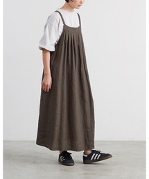 HEAVENLY（ヘブンリー）の「【 HEAVENLY / ヘブンリー 】 9x9 Heavy Linen Tuck Jumperskirt / 9×9 ヘビーリネン タック ジャンパースカート　2637032　DLI（ワンピース）」