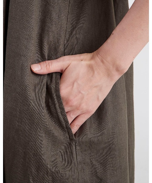 HEAVENLY(ヘブンリー)の「【 HEAVENLY / ヘブンリー 】 9x9 Heavy Linen Tuck Jumperskirt / 9×9 ヘビーリネン タック ジャンパースカート 2637032 DLI(ワンピース・レディース・チャコール/ブラック・FREE)」の14枚目の写真