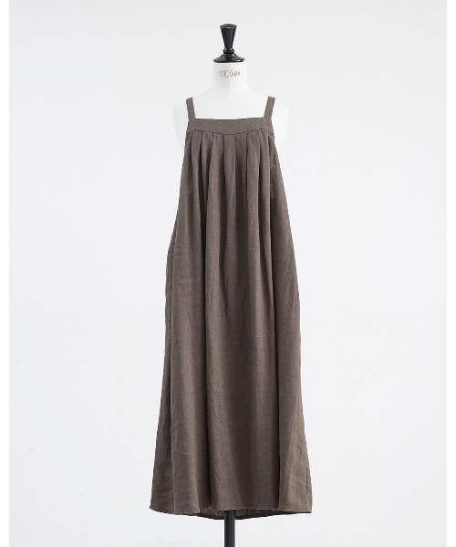 HEAVENLY(ヘブンリー)の「【 HEAVENLY / ヘブンリー 】 9x9 Heavy Linen Tuck Jumperskirt / 9×9 ヘビーリネン タック ジャンパースカート 2637032 DLI(ワンピース・レディース・チャコール/ブラック・FREE)」の16枚目の写真