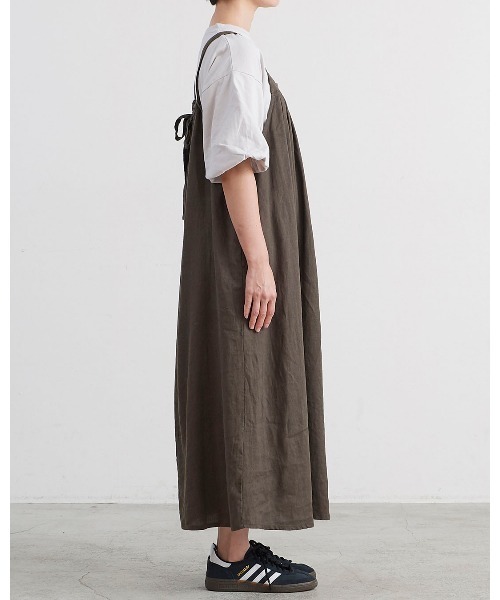 HEAVENLY(ヘブンリー)の「【 HEAVENLY / ヘブンリー 】 9x9 Heavy Linen Tuck Jumperskirt / 9×9 ヘビーリネン タック ジャンパースカート 2637032 DLI(ワンピース・レディース・チャコール/ブラック・FREE)」の10枚目の写真