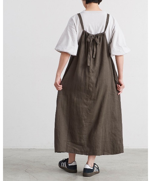 HEAVENLY(ヘブンリー)の「【 HEAVENLY / ヘブンリー 】 9x9 Heavy Linen Tuck Jumperskirt / 9×9 ヘビーリネン タック ジャンパースカート 2637032 DLI(ワンピース・レディース・チャコール/ブラック・FREE)」の6枚目の写真